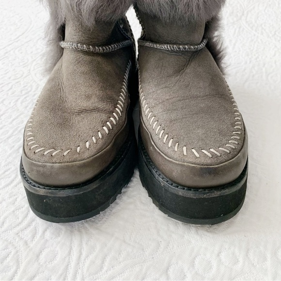 UGG Women's Fluff Punk‎ Boots, Grey - Picture 4 of 9
